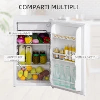 Frigorifero Piccolo 91L Monoporta Reversibile con Congelatore e Temperatura Regolabile, Bianco