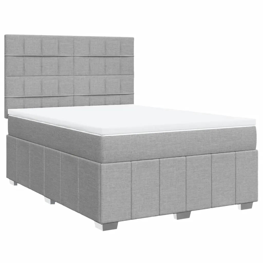 Giroletto a Molle con Materasso Grigio Chiaro 160x200cm Tessuto