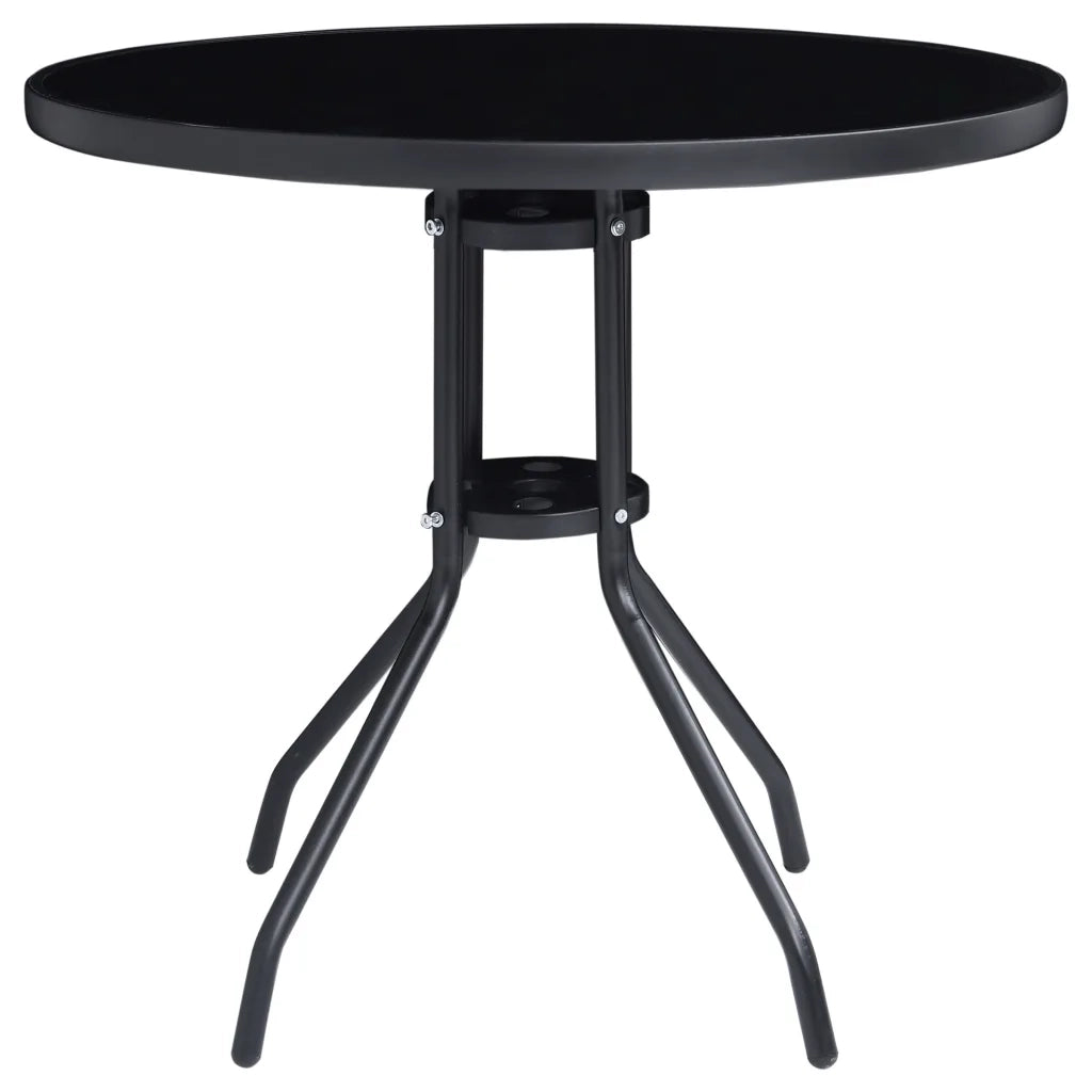 Set Mobili Pranzo per Giardino 5 pz in Alluminio Textilene Nero cod mxl 45899