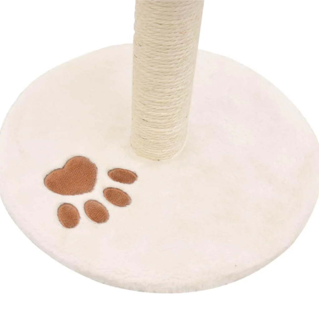 Tiragraffi albero per gatti cuccia per gatti peluche in sisal 40 cm beige e marrone 3702275