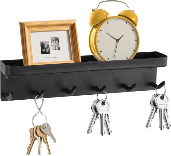 Sostegno da parete adesivo con 6 ganci per decorazione ingresso e cucina.