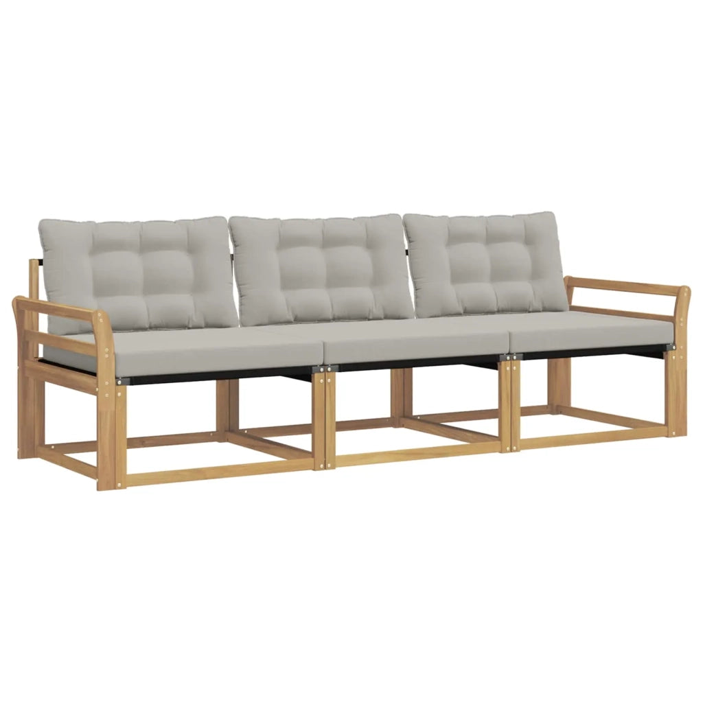 Set di divani da esterno 3 pz Bianco e Grigio Chiaro 3388373