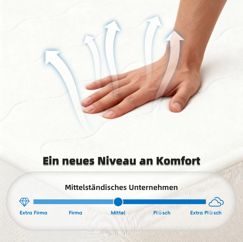 Materasso con molle insacchettate e memory foam; tessuto tecnico 3D; bianco