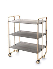 Carrello da cucina pieghevole dorato con ruote BAUHAUS 3 ripiani