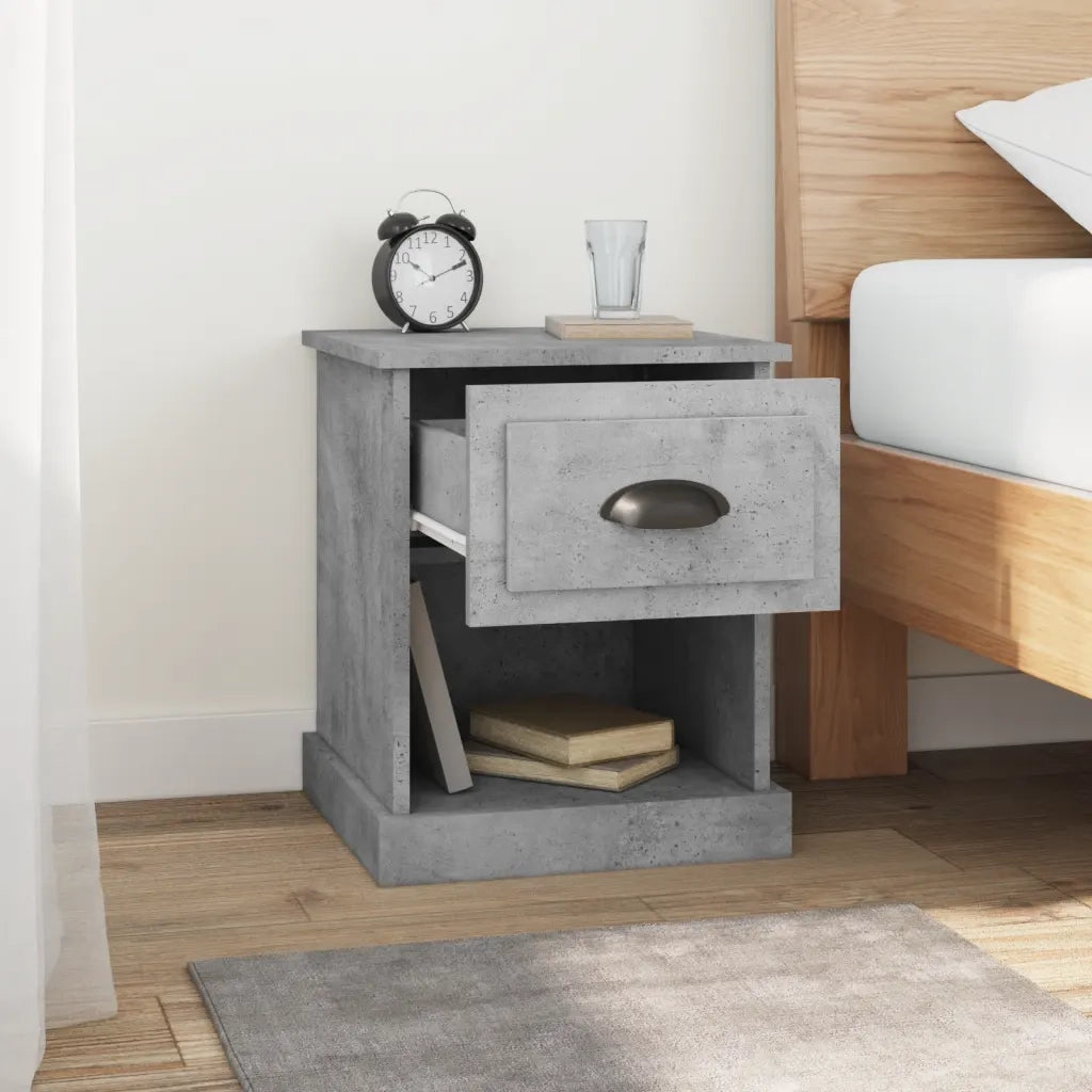 Comodini 2 pz Grigio Cemento 39x39x47,5 cm in Legno Multistrato 816137