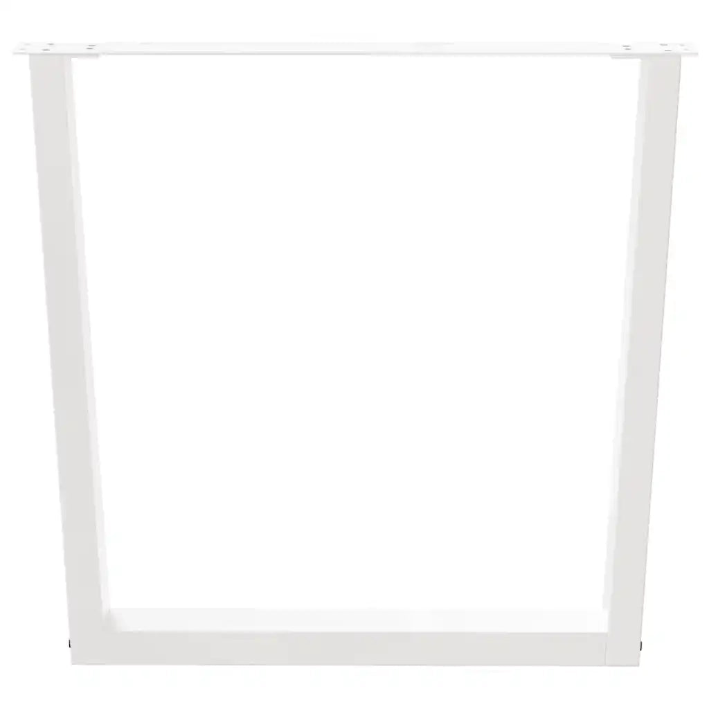Gambe per tavolo da pranzo a forma di V 2 pz bianche 90x(72-73,3) cm in acciaio 4012653