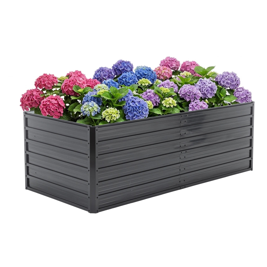 Fioriera Rialzata da Giardino ¨C MINIMAL ¨C Metallo Nero 190x90x64 cm