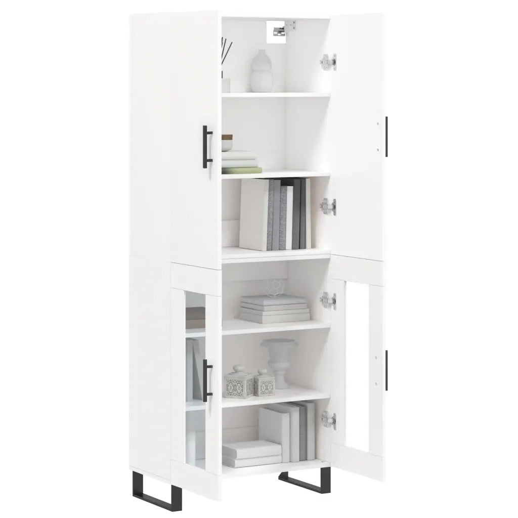 Credenza | Madia | Buffet da pranzo | Armadio da pranzo Bianca 69,5x34x180 cm in Legno Multistrato