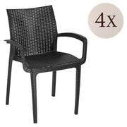 Buono, set di Sedie 4 Sedie Made in Italy, Nero Antracite