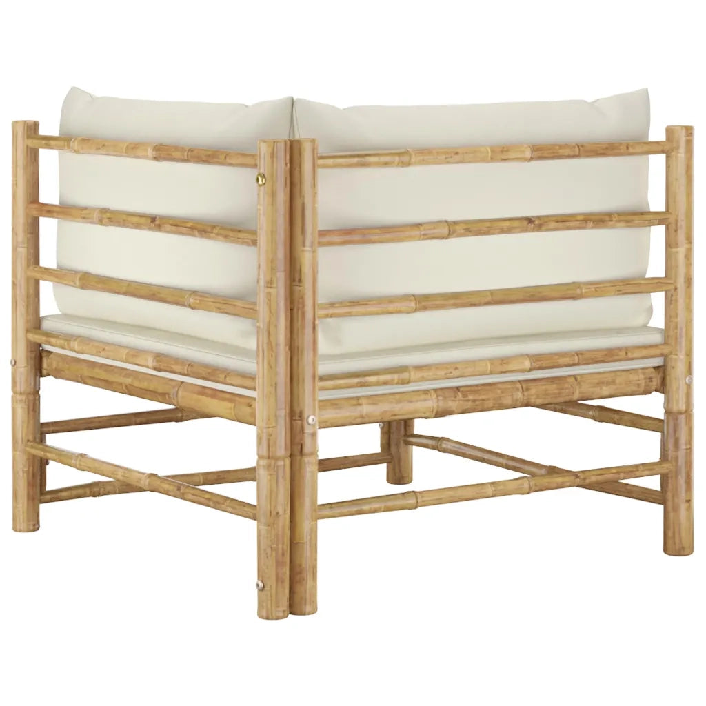 Set Divani da Giardino 2 pz con Cuscini Bianco Crema in BambÃ¹ cod mxl 51591