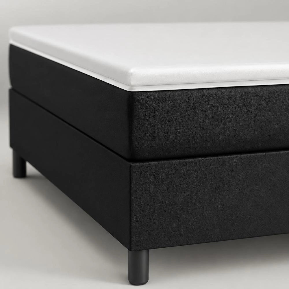 Box Spring Bed Frame Black 90x200 Cm Faux Leather