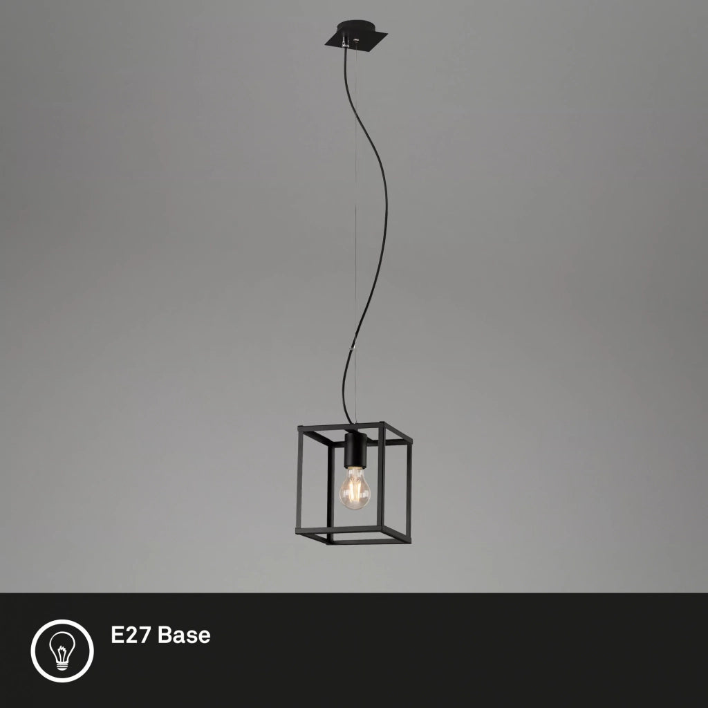 Sospensione Industrial Metallo Nero 1 Luce E27