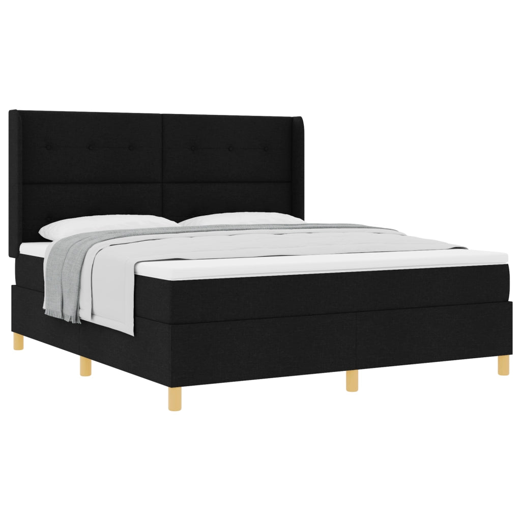 letto a doghe  con materasso nero 180x200 cm in tessuto