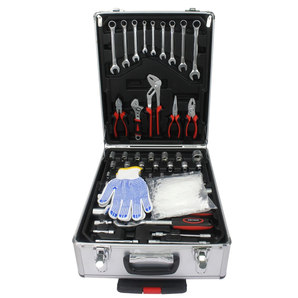 Set di Utensili 899 Pezzi con Cassetta Portautensili a 4 Cassetti ¨C MINIMAL ¨C Argento
