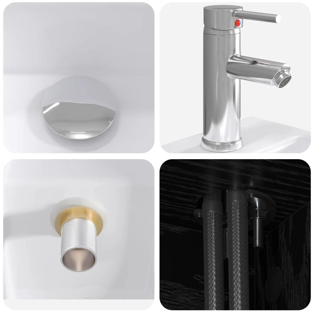 Set di mobili per il bagno 2 pz Rovere Nero 3403969