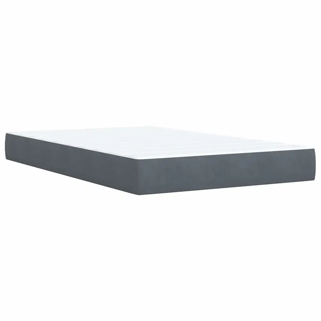 Giroletto a Molle con Materasso Grigio Scuro 120x190 cm Velluto 3285627
