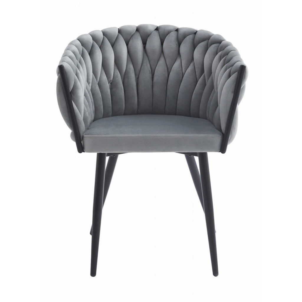 Sedia di design Orion in velluto grigio chiaro