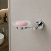Porta sapone per bagno in ottone cromato lucido e vetro satinato jaguar *** finitura- cromo lucido, confezione 1