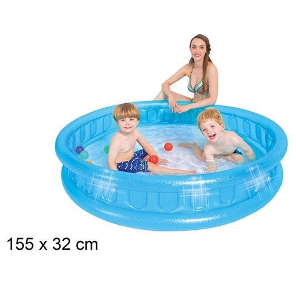Trade Shop - Piscina Gonfiabile Rotonda Con Lato Morbido A Mosaico 155 X 32 Cm Per Bambini 016181 -