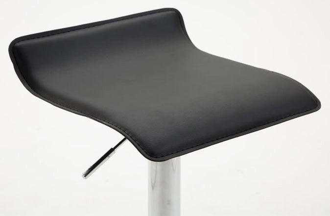 Set 2 Sgabelli Bar Dyn V2 In Similpelle nero,cromo