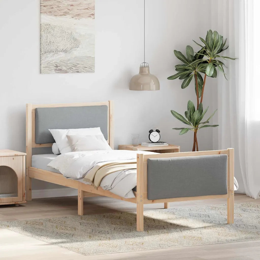 Struttura del letto-Giroletto Grigio chiaro 80 x 200 cm Tessuto 180495