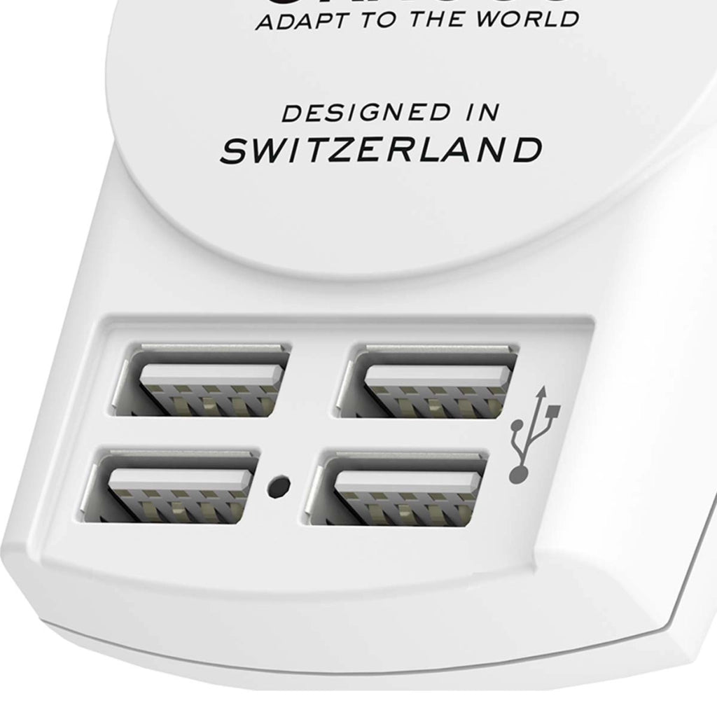 Adattatore Caricatore Europa 4 porte USB-A Potente e Compatto Bianco Skross