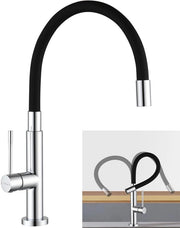Cranio con 360° rotazione flessibile, arcata alta alta pressione crano da cucina in acciaio inossidabile con cassetta di raschiatura crano da cucina con doccia e miscelatore - duraturo (acciaio inox)