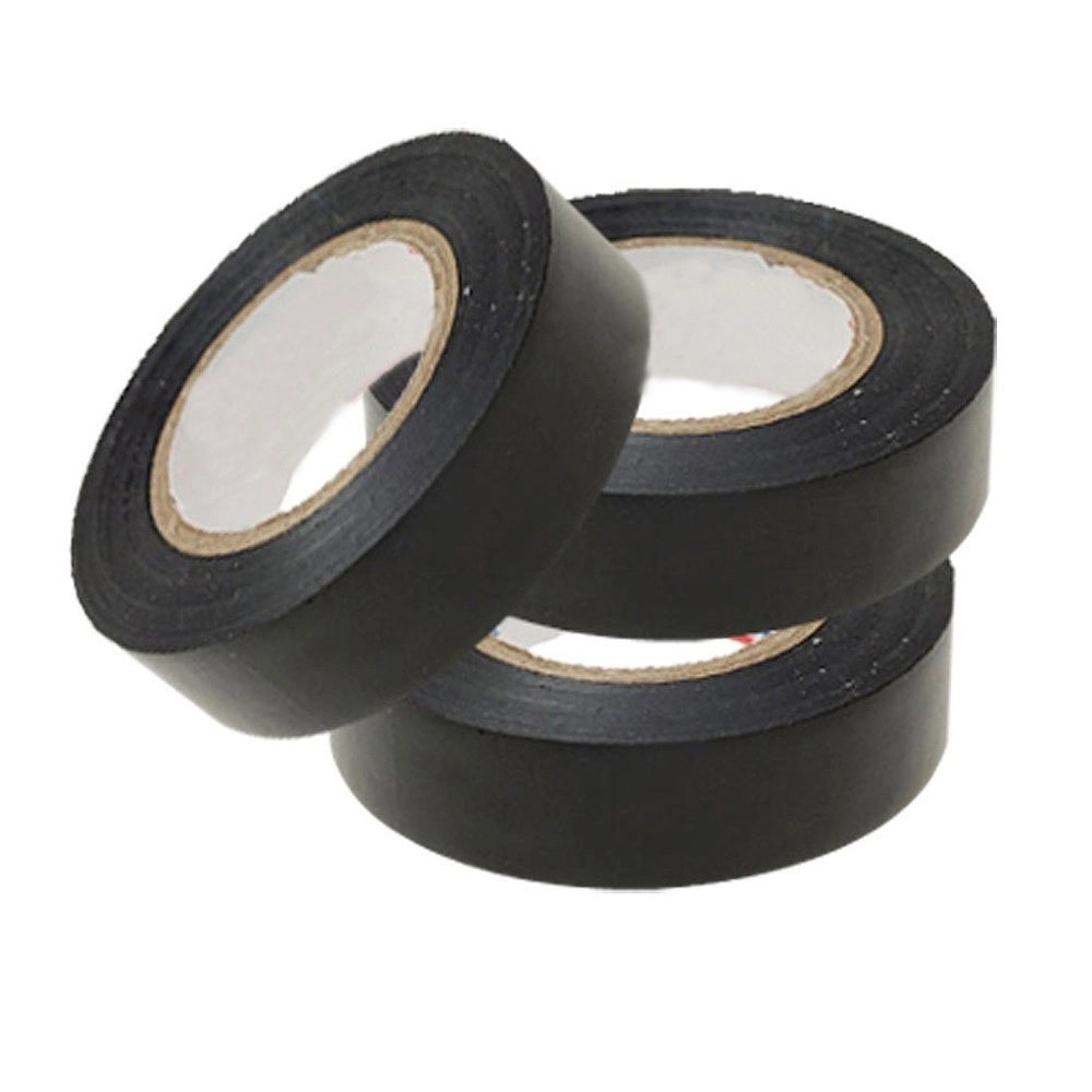 Trade Shop - Nastro Isolante Confezione 3 Pezzi Pz. Nero 4 Metri Rotoli Elettricista Hobby -
