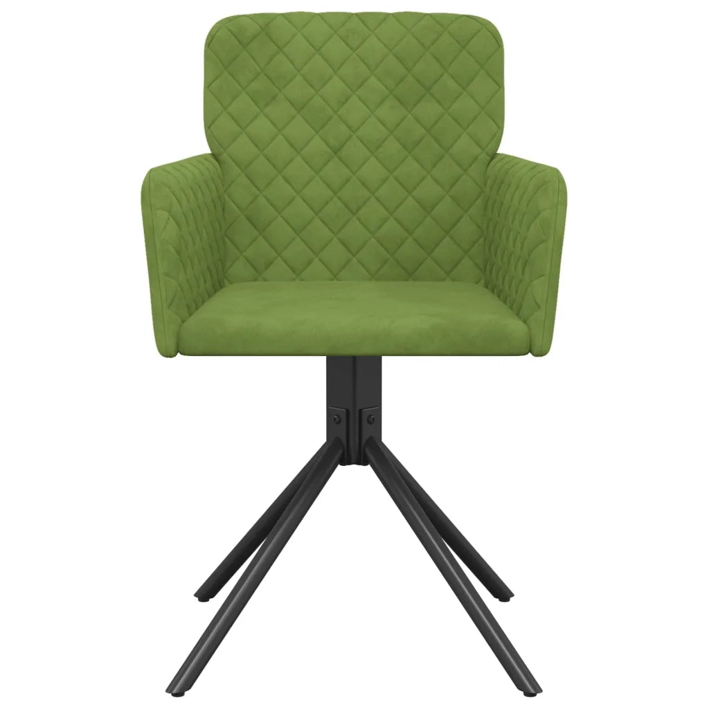 Sedie da Pranzo Girevoli 2 pz Verde Chiaro in Velluto 344793
