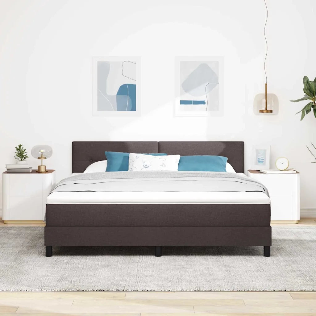Letto a molle con materasso Marrone Scuro 180 x 200 cm Tessuto 3342229