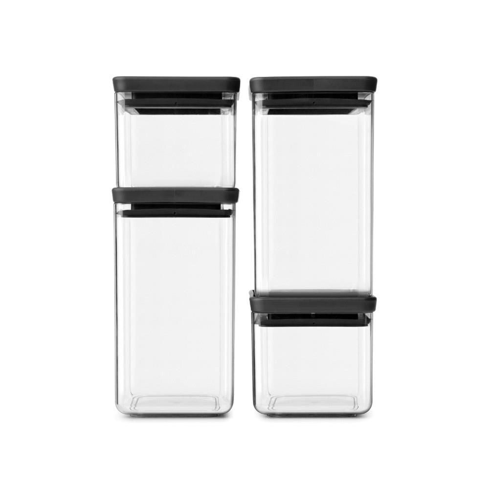 Brabantia Tasty+ recipiente Quadrato Plastica Nero, Trasparente