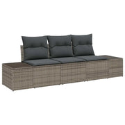 Set di divani con cuscino 3 pz | Set Salotto da Giardino Grigio polyrattan