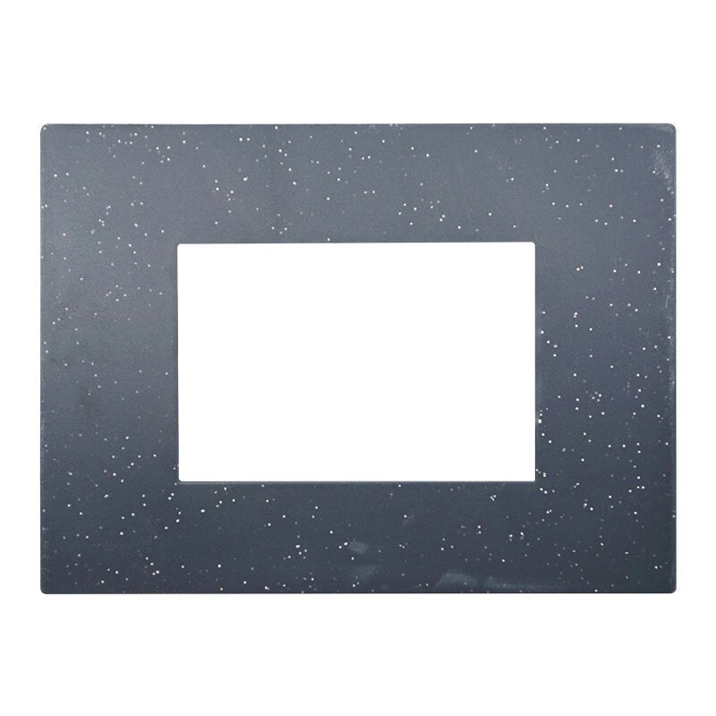 Placca Plastica Serie Venus 3P Colore Nero Brillante Compatibile Con Vimar Arke