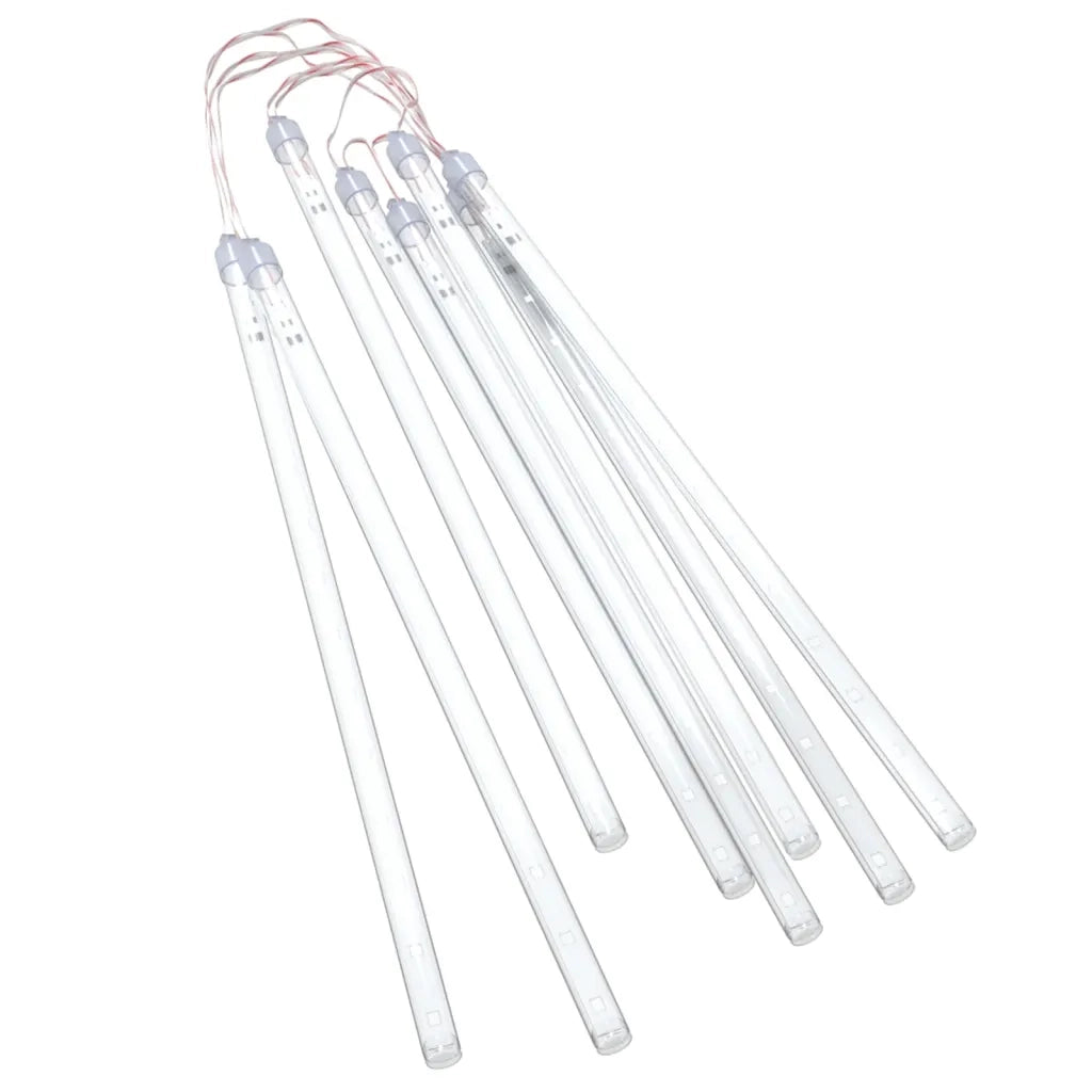 Luci Meteoriche 8 pz 30cm Bianco Freddo 192 LED Interni Esterni cod mxl 41112
