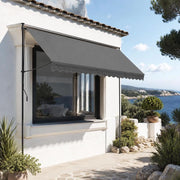 Retractable Awning, Anthracite, 400x150 Cm, Fabric And Steel