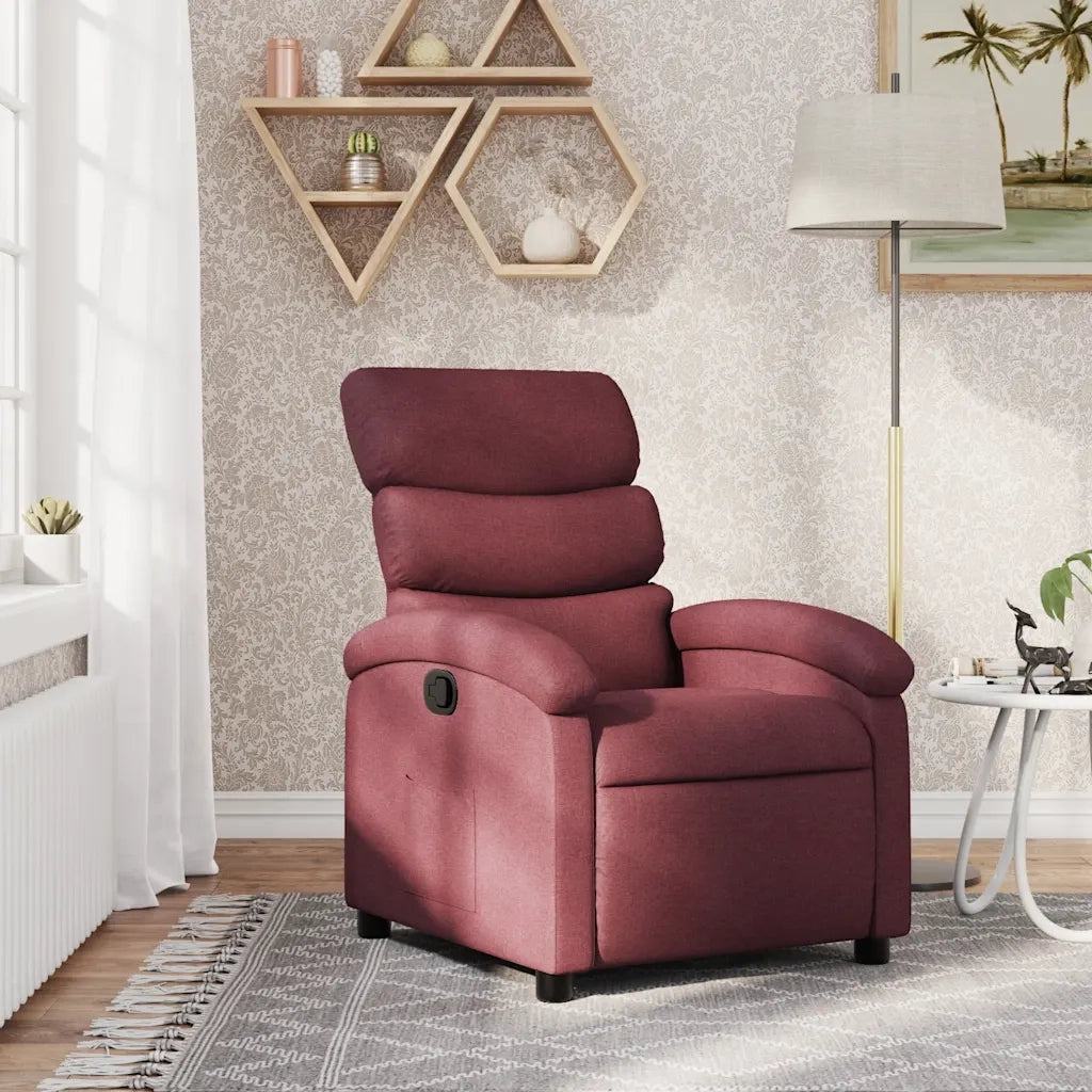Divano Sedia-Poltrona Reclinabile in Tessuto Rosso Vino 732943