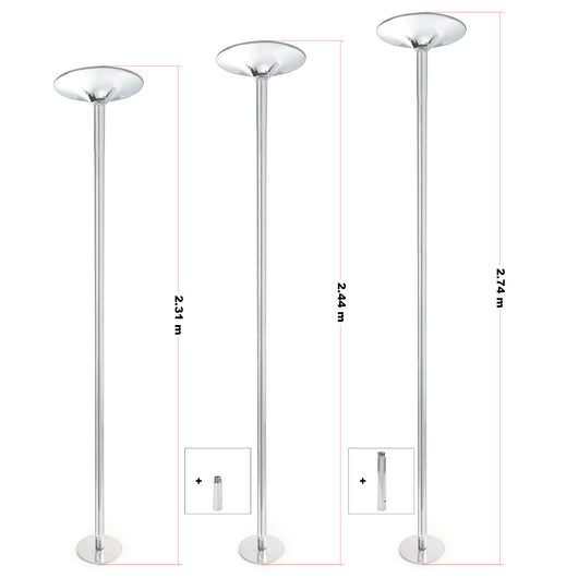Palo da pole dance Ø 45 mm Altezza regolabile 2,31-2,74 m In acciaio Non richiede fori