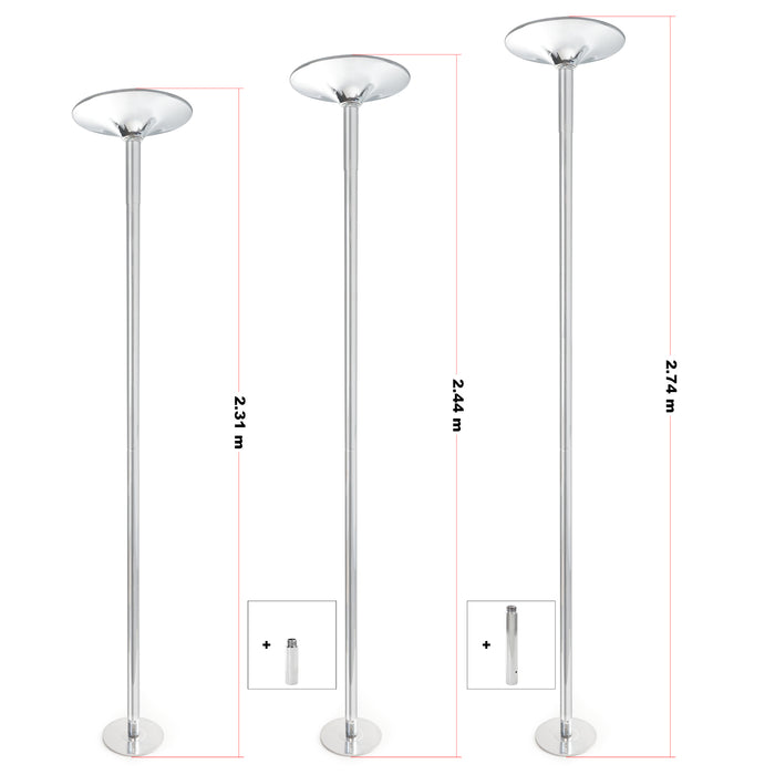 Palo da pole dance Ø 45 mm Altezza regolabile 2,31-2,74 m In acciaio Non richiede fori