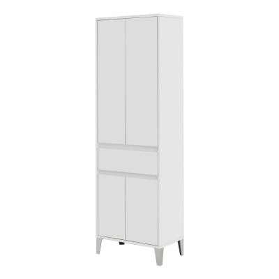 Colonna bagno da terra L. 60 cm Way bianco lucido 4 ante e 1 cassetto