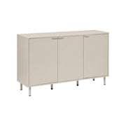 Credenza decorativa in legno e metallo 3 ante, 120cm, beige