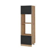 Mobile cucina microonde R-Line Antracite rustico/Rovere dorato 60 cm Vicco