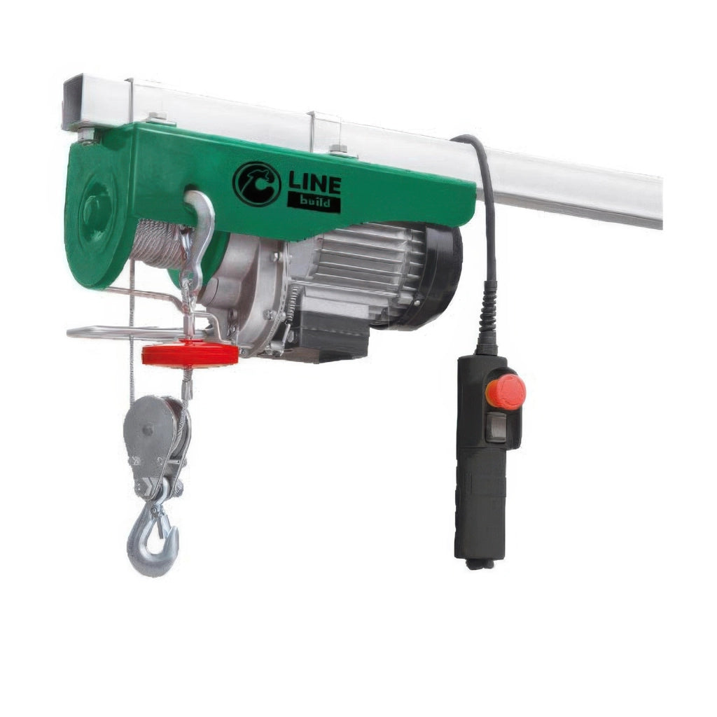 Paranco a Fune Elettrico 750 W Portata 200 e 400 kg con Carrucola e Pulsantiera