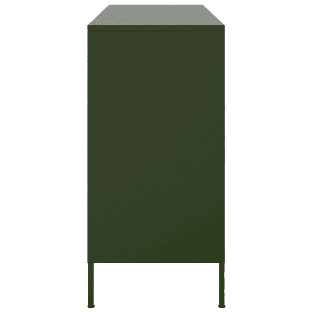Credenza | Madia | Buffet da pranzo | Armadio da pranzo Verde Oliva 100,5x39x79 cm in Acciaio