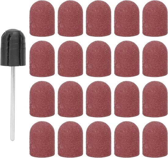 Set di Spugnette e Dischi di Trapano per Fili da Unghie - Kit di Manicure e Pedicure Professionale (Marrone)