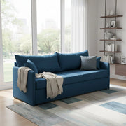 Avellana, Divano Letto 3 Posti Sfoderabile Made in Italy, 205x86 cm blu