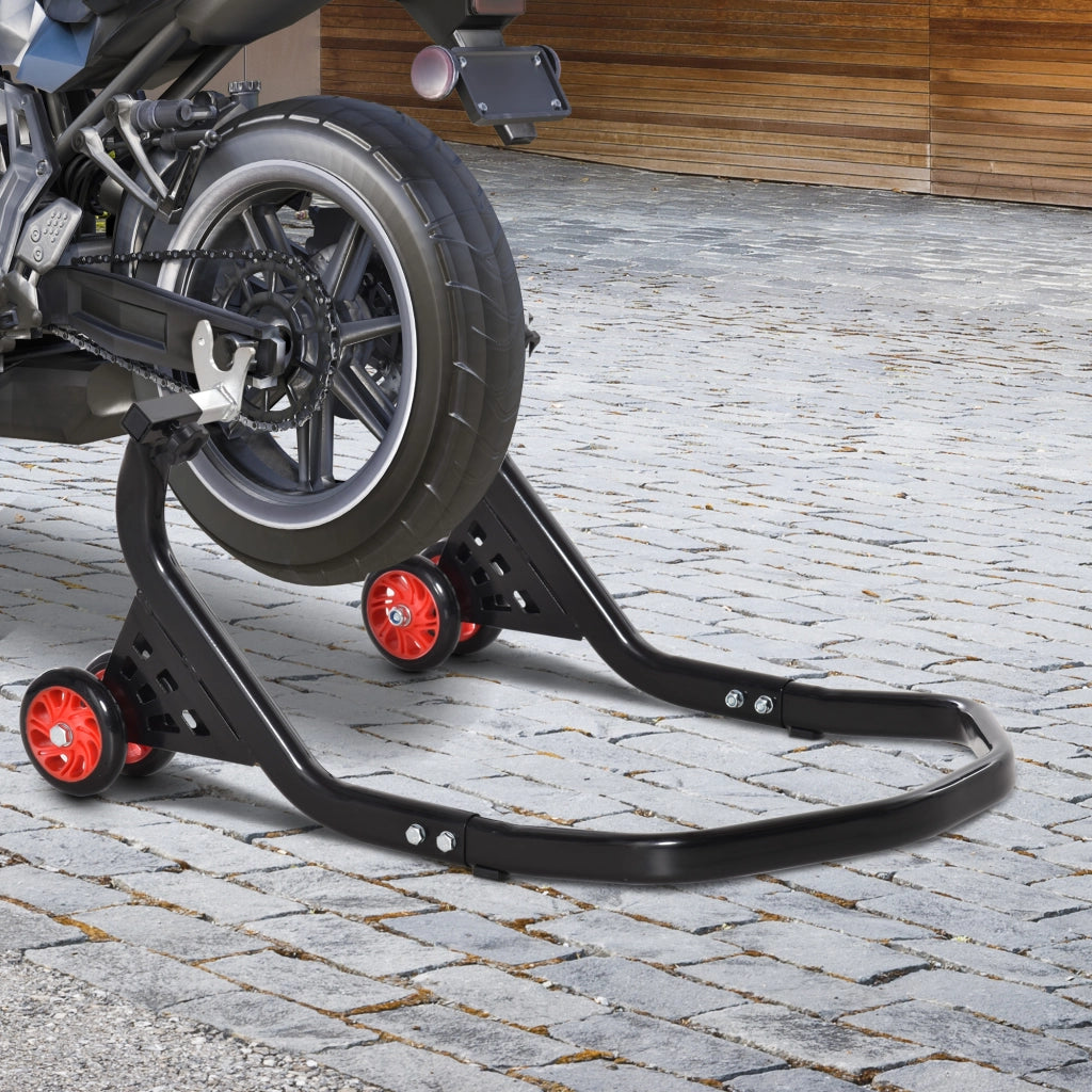 EasyComfort Cavalletto Alzamoto Posteriore Universale e Regolabile Cavalletto Spostamoto per Moto Sportive Fino 200kg Nero