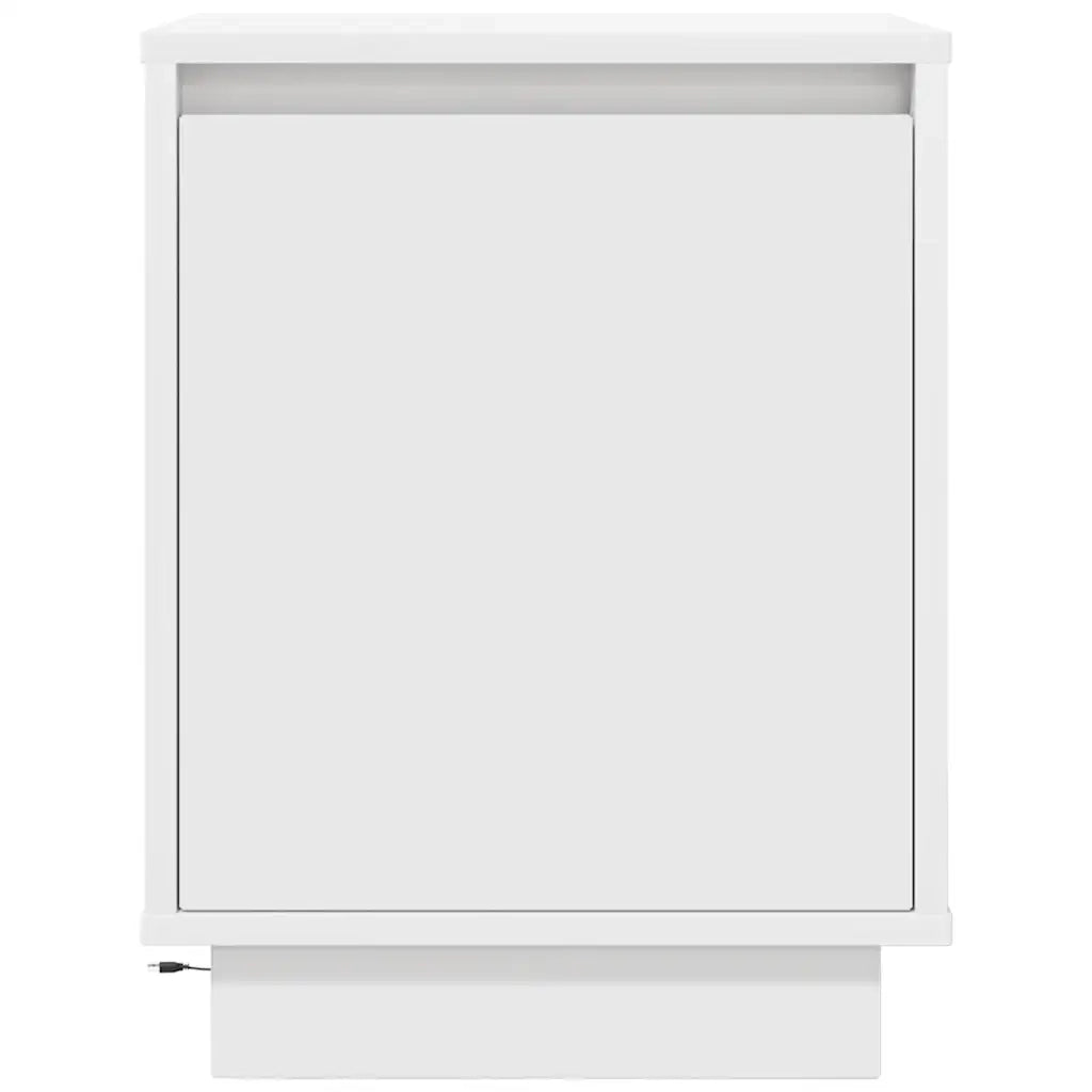 Comodino con Luci a LED-Tavolino da notte Bianco 38x34x50 cm 986012