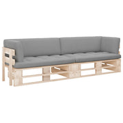 Divano a 2 Posti su Pallet con Cuscini Legno di Pino Impregnato cod mxl 56235