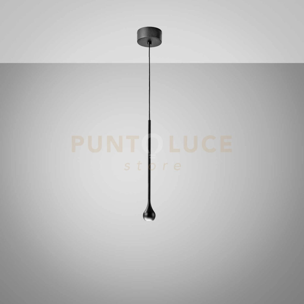 URSULA S/P - SOSPENSIONE LED NERO CON ROSONE 3000K 255LM 5W