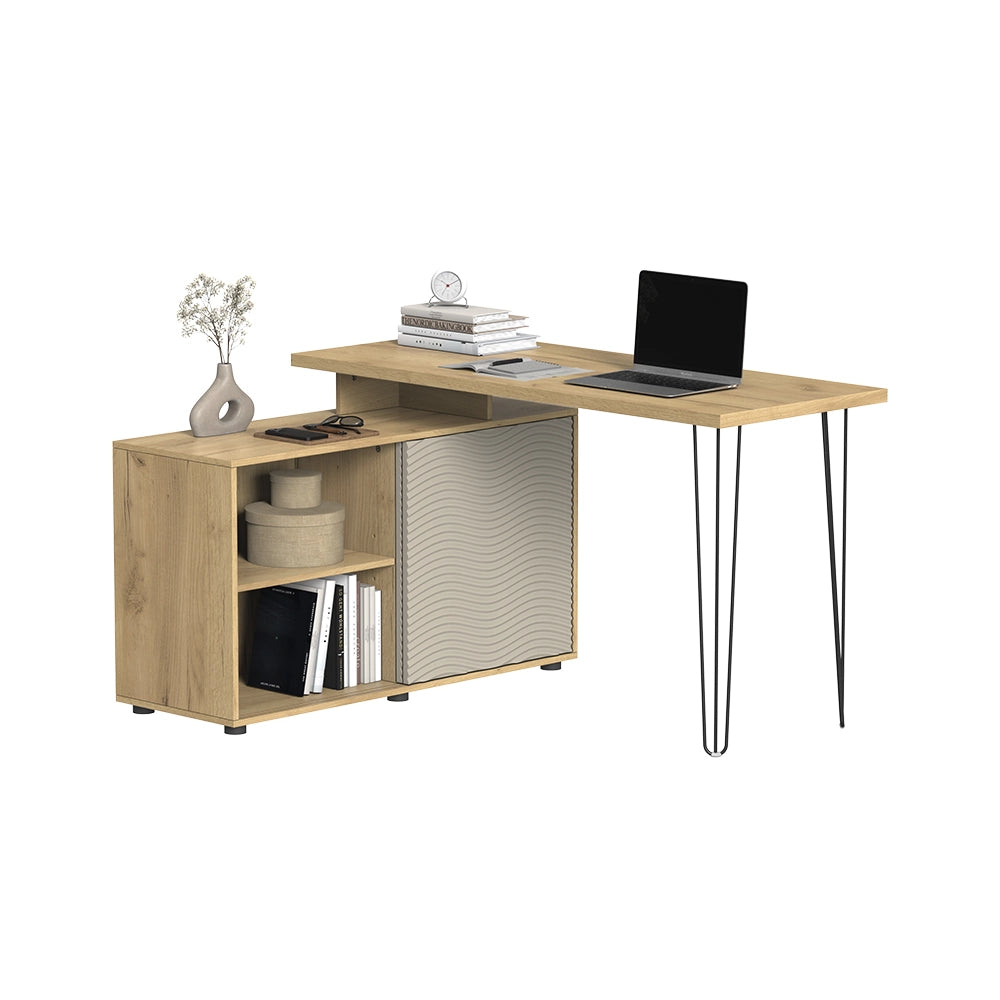 Vicco Scrivania angolare Cachemire 135 x 55 cm con schedario